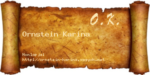 Ornstein Karina névjegykártya